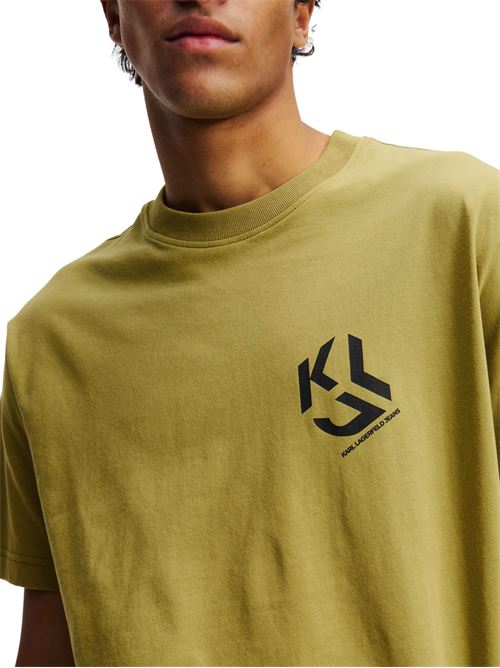 T-shirt uomo verde oliva in cotone Karl Lagerfeld jeans | A2M170721OP